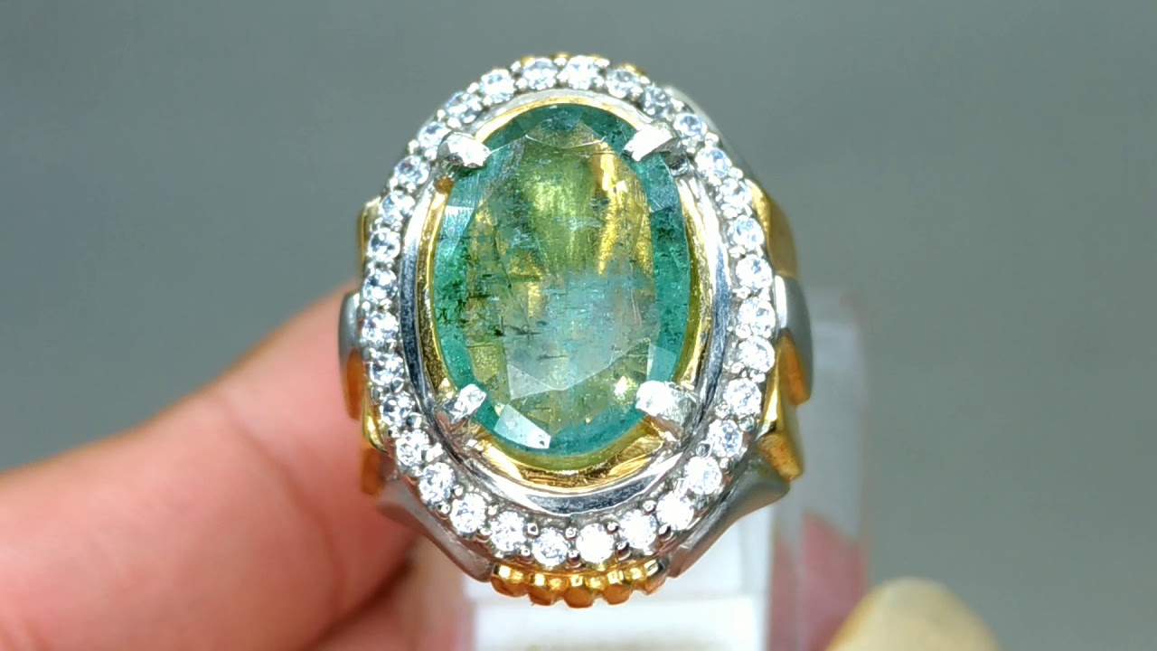  Batu  Cincin Zamrud  Emerald Beryl asli Kode 1482 Wahyu 