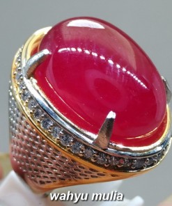 Batu Cincin Merah Delima Rubi Besar asli natural bergiwang kristal berkhodam top bagus birma afrika harga mahal kegunaan ciri jenis asal kalimantan _1
