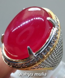 Batu Cincin Merah Delima Rubi Besar asli natural bergiwang kristal berkhodam top bagus birma afrika harga mahal kegunaan ciri jenis asal kalimantan _3