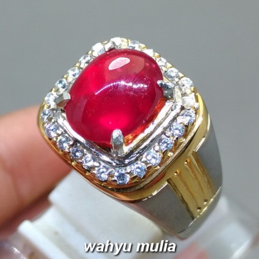 Batu Cincin Merah Delima Ruby asli natural bersertifikat bagus berkhodam ciri harga khasiat_1