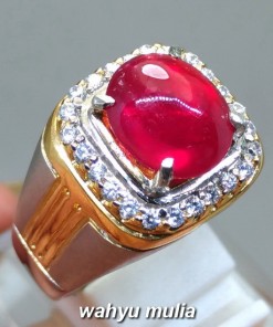 Batu Cincin Merah Delima Ruby asli natural bersertifikat bagus berkhodam ciri harga khasiat_2