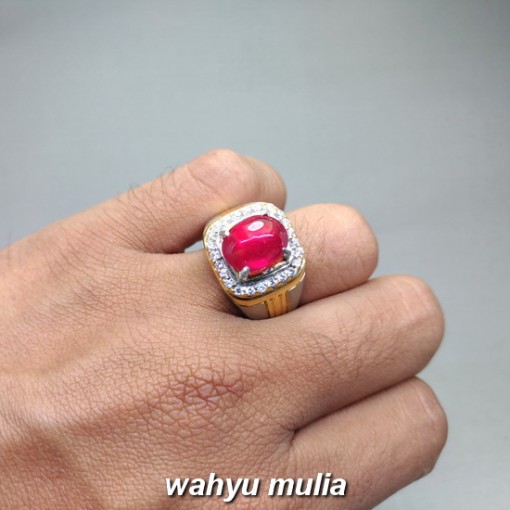 Batu Cincin Merah Delima Ruby asli natural bersertifikat bagus berkhodam ciri harga khasiat_4