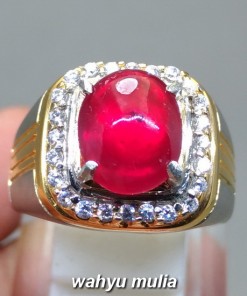 Batu Cincin Merah Delima Ruby asli natural bersertifikat bagus berkhodam ciri harga khasiat_5