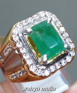 Cincin Batu Emerald Beryl Zamrud Hijau tua muda Natural Kotak asli bersertifikat berkhodam manfaat ciri harga jenis columbia afrika ethipia _2