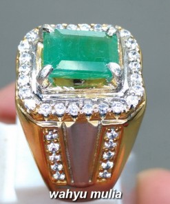 Cincin Batu Emerald Beryl Zamrud Hijau tua muda Natural Kotak asli bersertifikat berkhodam manfaat ciri harga jenis columbia afrika ethipia _3
