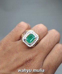 Cincin Batu Emerald Beryl Zamrud Hijau tua muda Natural Kotak asli bersertifikat berkhodam manfaat ciri harga jenis columbia afrika ethipia _4