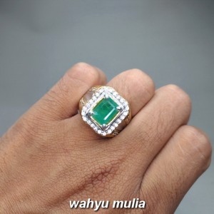 Cincin Batu Emerald Beryl Zamrud Hijau tua muda Natural Kotak asli bersertifikat berkhodam manfaat ciri harga jenis columbia afrika ethipia _4