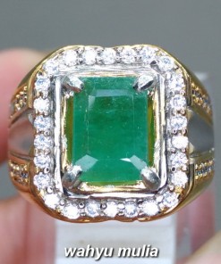 Cincin Batu Emerald Beryl Zamrud Hijau tua muda Natural Kotak asli bersertifikat berkhodam manfaat ciri harga jenis columbia afrika ethipia _5