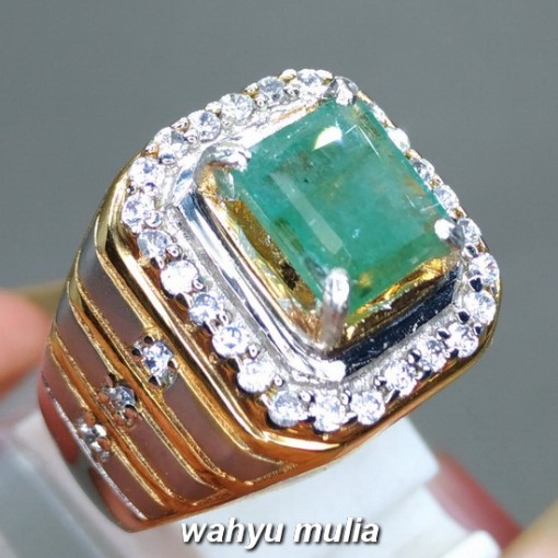 foto jual Batu Cincin Zamrud Hijau Natural Emerald Beryl Kotak asli bersertifikat mustika berkhodam afrika kolombia jenis kalimantan kegunaan harga _2