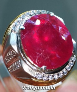 gambar jual Cincin Batu Ruby Cutting Merah Delima asli ukuran besar berkhodam harga manfaat pigeon blood_3