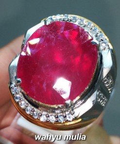 gambar jual Cincin Batu Ruby Cutting Merah Delima asli ukuran besar berkhodam harga manfaat pigeon blood_4