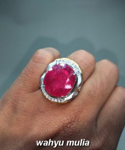 gambar jual Cincin Batu Ruby Cutting Merah Delima asli ukuran besar berkhodam harga manfaat pigeon blood_5