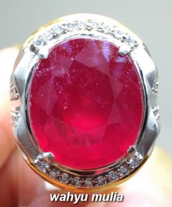 gambar jual Cincin Batu Ruby Cutting Merah Delima asli ukuran besar berkhodam harga manfaat pigeon blood_6