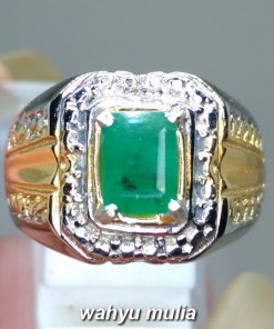 gambar jual Cincin Batu Zamrud Kotak Hijau Emerald Beryl asli natural bersertifikat berkhodam hargga khasiat colombia afrika ethiopia kalimantan_6