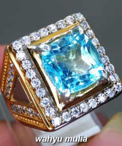 gambar jual Natural Batu Cincin Blue Safir asli bersertifikat london swis kotak bagus biru tua muda harga ciri khasiat jenis_4