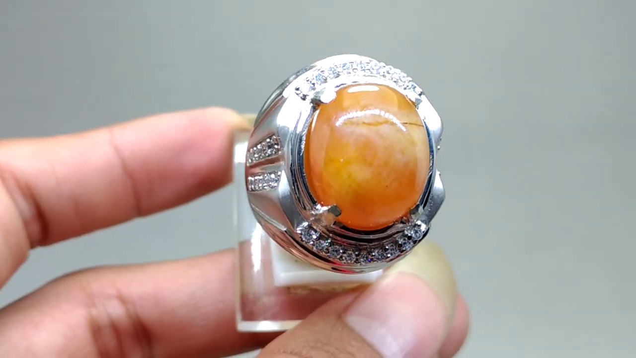 Cincin Batu  Akik  Mani Gajah Kuning  asli Kode 1520 