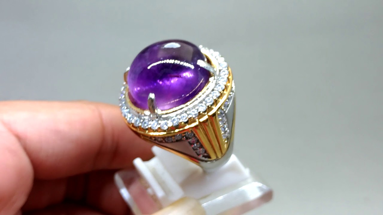 Batu Cincin Amethyst Quartz Kecubung Ungu asli (Kode 1493 ...