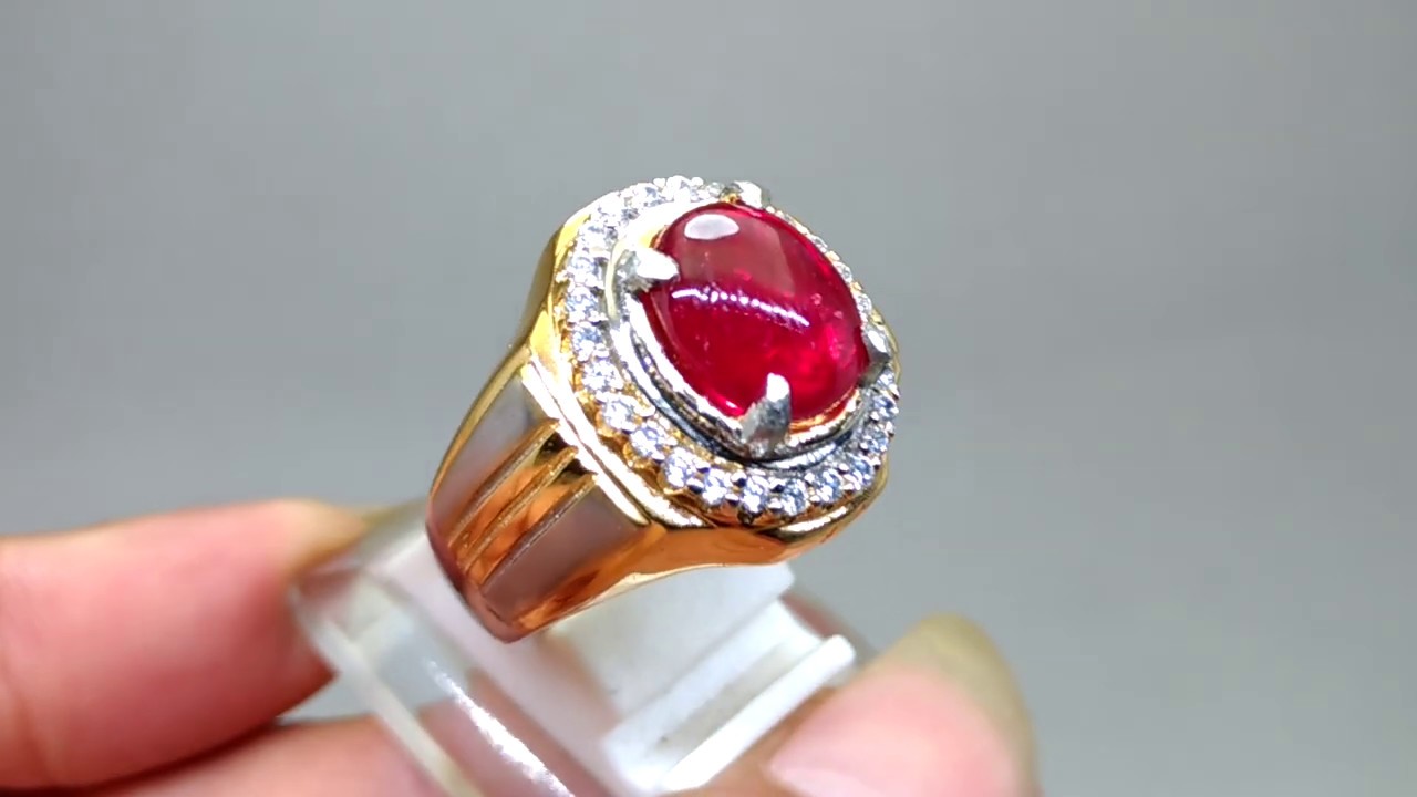  Batu  Cincin Ruby Merah  Delima  asli Kode 1496 Wahyu Mulia