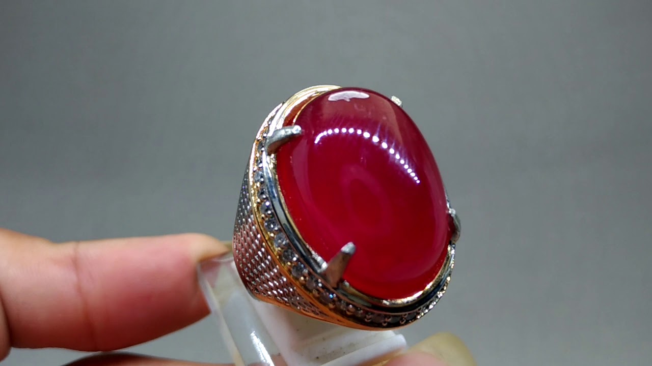 Batu Cincin Merah  Delima  Rubi Besar asli Kode 1506 