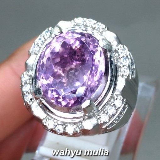 foto Cincin Batu Akik Kecubung ametis ungu asli natural bersertifikat berkhodam mustika pengasihan khasiat harga jenis bahan_1