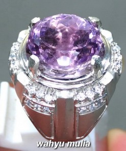foto Cincin Batu Akik Kecubung ametis ungu asli natural bersertifikat berkhodam mustika pengasihan khasiat harga jenis bahan_3