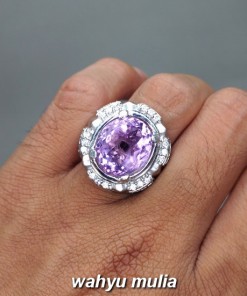 foto Cincin Batu Akik Kecubung ametis ungu asli natural bersertifikat berkhodam mustika pengasihan khasiat harga jenis bahan_4