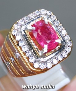gambar jual Cincin Batu Permata Natural Pink Safir asli bersertifikat berkhodam cewek harga khasiat ciri asal kalimantan srilangka ceylon_1