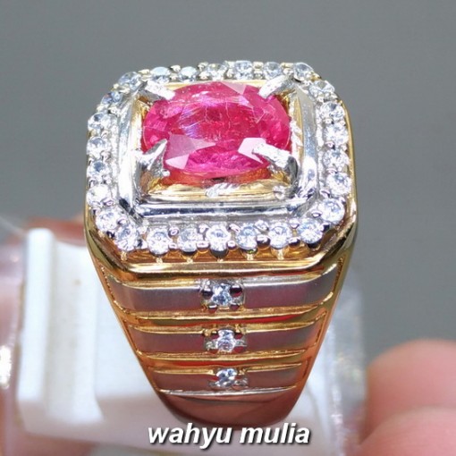 gambar jual Cincin Batu Permata Natural Pink Safir asli bersertifikat berkhodam cewek harga khasiat ciri asal kalimantan srilangka ceylon_3