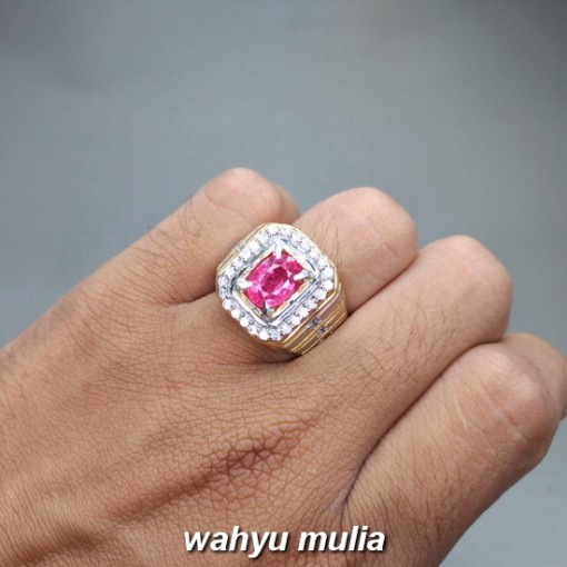 gambar jual Cincin Batu Permata Natural Pink Safir asli bersertifikat berkhodam cewek harga khasiat ciri asal kalimantan srilangka ceylon_4