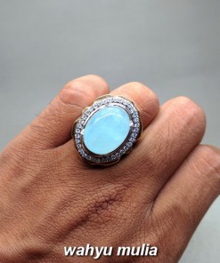 harga jual Batu Cincin Santamaria Aquamarine Oval Biru asli natural bersertifikat zamrud kinyang kecubung biru muda tua khasiat berkhodam_4