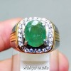image Cincin Batu Permata Natural Zamrud Emerald Beryl oval asli bersertifikat ring perak colombia bagus berkualitas _5
