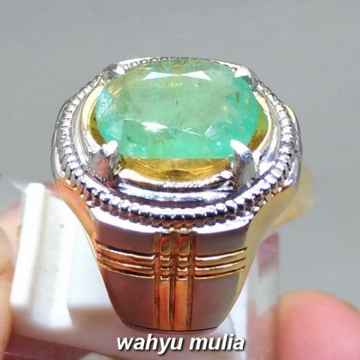 jenis Jual Batu Cincin Zamrud Hijau Natural Emerald Beryl asli berkhodam mustika bersertifikat memo colombia kristal kualitas bagus oval besar ciri manfaat tes_1