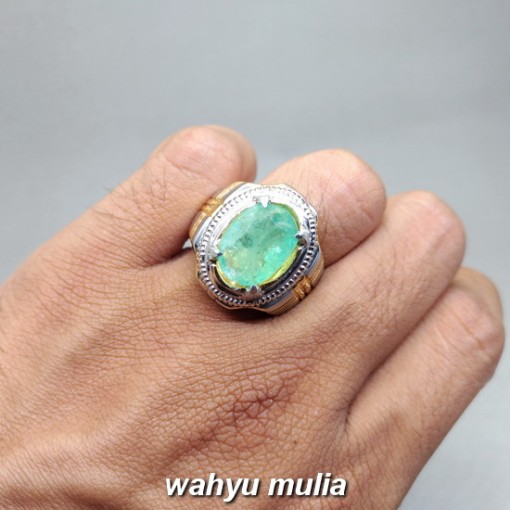 jenis Jual Batu Cincin Zamrud Hijau Natural Emerald Beryl asli berkhodam mustika bersertifikat memo colombia kristal kualitas bagus oval besar ciri manfaat tes_3
