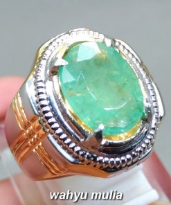 jenis Jual Batu Cincin Zamrud Hijau Natural Emerald Beryl asli berkhodam mustika bersertifikat memo colombia kristal kualitas bagus oval besar ciri manfaat tes_5