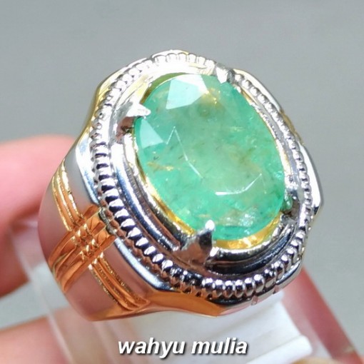 jenis Jual Batu Cincin Zamrud Hijau Natural Emerald Beryl asli berkhodam mustika bersertifikat memo colombia kristal kualitas bagus oval besar ciri manfaat tes_5