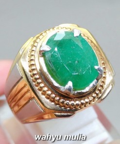 khasiat Batu Natural Emerald Beryl Zamrud Hijau oval asli berkhodam bersertifikat ciri harga jenis manfaat gambar_2