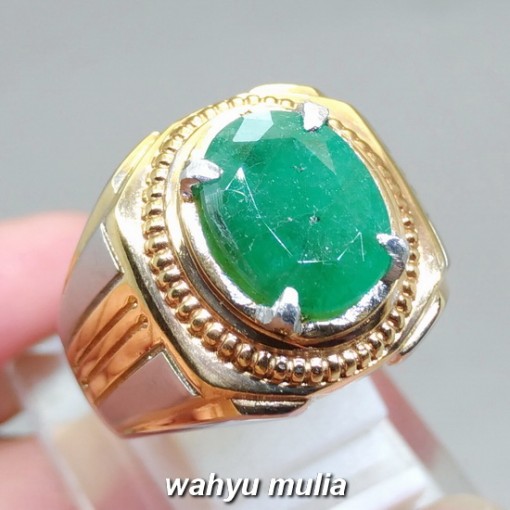 khasiat Batu Natural Emerald Beryl Zamrud Hijau oval asli berkhodam bersertifikat ciri harga jenis manfaat gambar_2