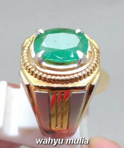 khasiat Batu Natural Emerald Beryl Zamrud Hijau oval asli berkhodam bersertifikat ciri harga jenis manfaat gambar_3