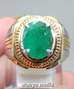 khasiat Batu Natural Emerald Beryl Zamrud Hijau oval asli berkhodam bersertifikat ciri harga jenis manfaat gambar_5