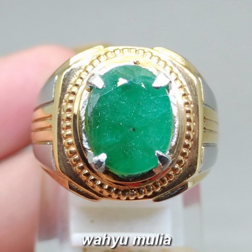 khasiat Batu Natural Emerald Beryl Zamrud Hijau oval asli berkhodam bersertifikat ciri harga jenis manfaat gambar_6