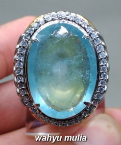 khasiat jual Cincin Batu Aquamarine Biru Santamaria kristal Jumbo asli bersertifikat berkhodam manfaat zodiak kalimantan hijau putih kuning kalimantan besar bagus_5