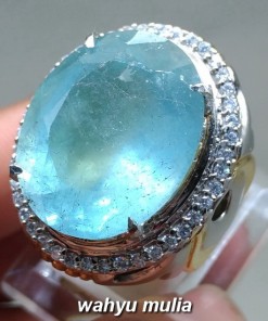 manfaat jual Cincin Permata Batu Aquamarine Biru Santamaria kristal Besar asli berkhodam bersertifikat natural harga jenis ciri hijau kalimantan_1