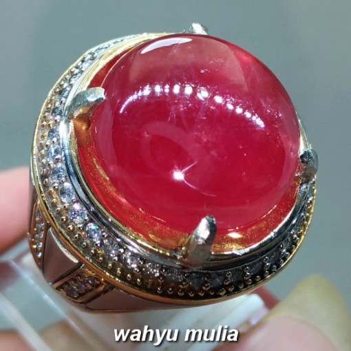Dijual Batu Cincin Ruby Merah Delima Besar asli berkhodam bersertifikat mustika natural berkhasiat harga afrika_6