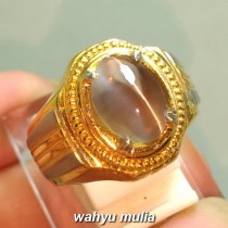 Cincin Batu  Permata Mata Kucing Silimanite Cat Eye Hitam 