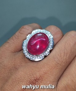 foto Batu Cincin Merah Delima Ruby asli berkhodam bersertifikat darah merpati merah tua manfaat mustika harga jenis_8