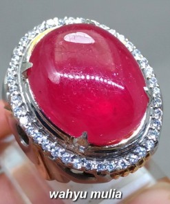 gambar jual Batu Cincin Permata Ruby Merah Delima asli berkhodam berserttifikat natural bagus afrika tua menyala harga khasiat ciri_1
