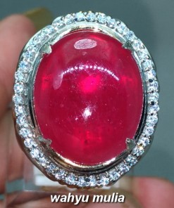 gambar jual Batu Cincin Permata Ruby Merah Delima asli berkhodam berserttifikat natural bagus afrika tua menyala harga khasiat ciri_5