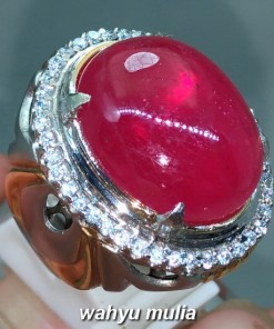 gambar jual Batu Cincin Permata Ruby Merah Delima asli berkhodam berserttifikat natural bagus afrika tua menyala harga khasiat ciri_6