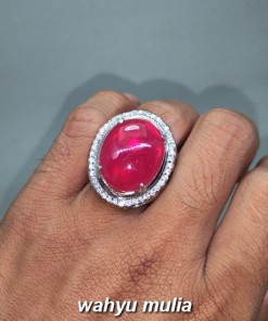 gambar jual Batu Cincin Permata Ruby Merah Delima asli berkhodam berserttifikat natural bagus afrika tua menyala harga khasiat ciri_8