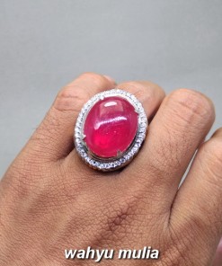 gambar jual Batu Cincin Permata Ruby Merah Delima asli berkhodam berserttifikat natural bagus afrika tua menyala harga khasiat ciri_9